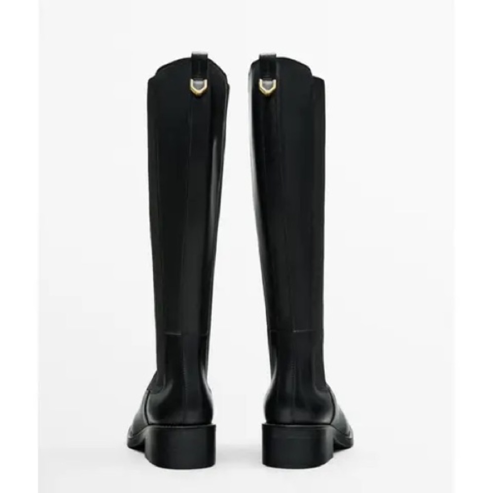 Massimo Dutti Black Knee-High Boots - Picture 6 of 12